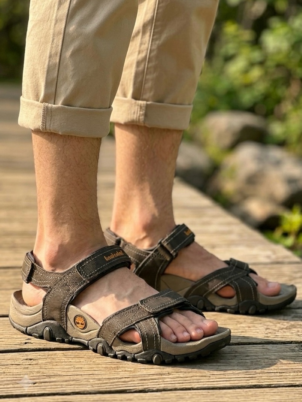Timberland Granite Mens 12M Hiking Sandals Brown Strap Trail Walking Shoes 42504